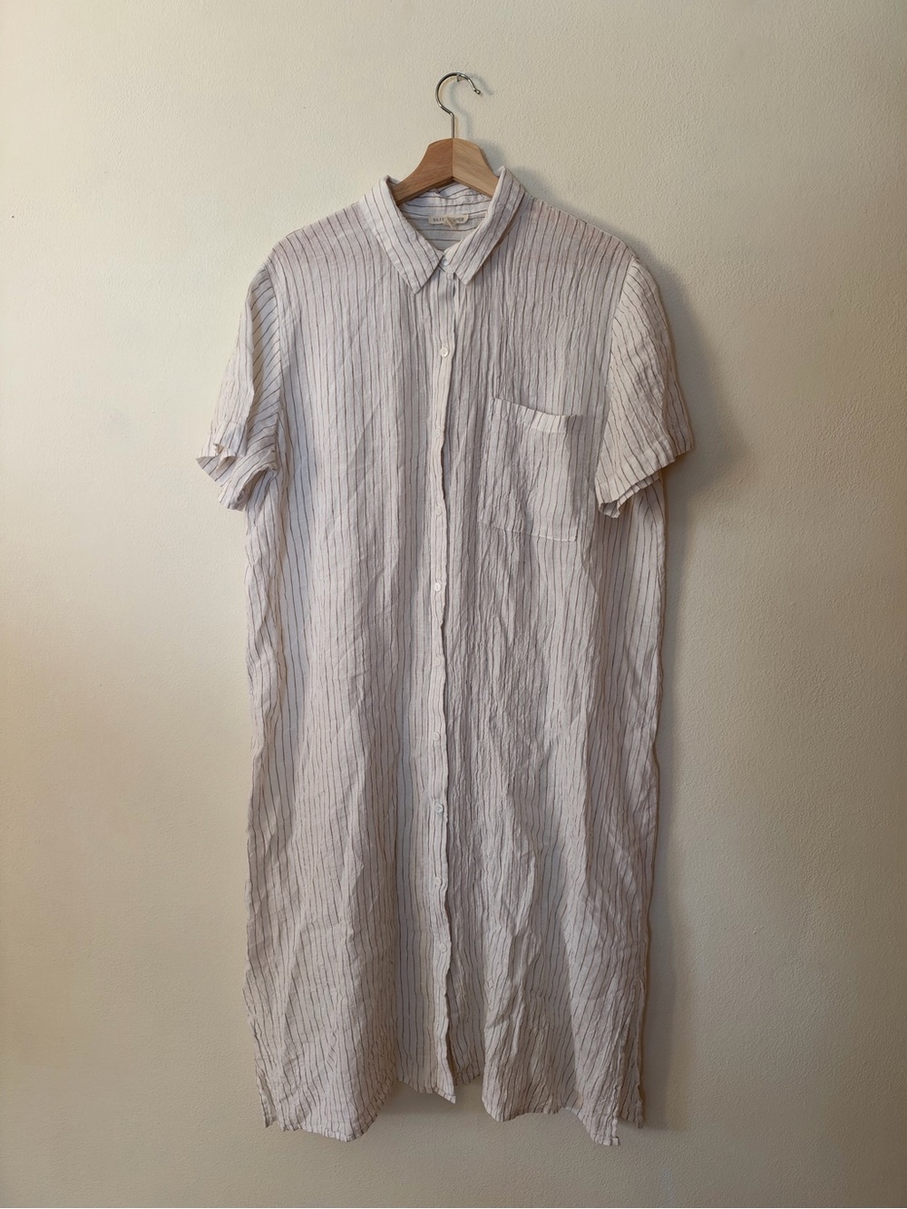 Eileen Fisher linen striped maxi dress